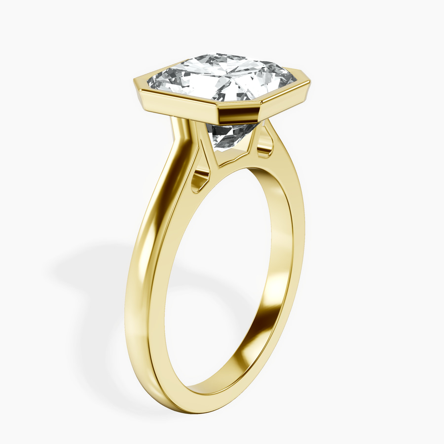 14kt Yellow Gold Bezel Set Solitaire Lab Diamond Ring standing product image one