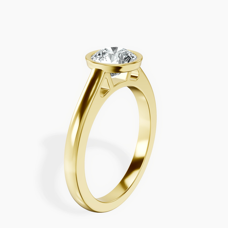 18kt Yellow Gold Bezel Set Solitaire Lab Diamond Ring standing product image one