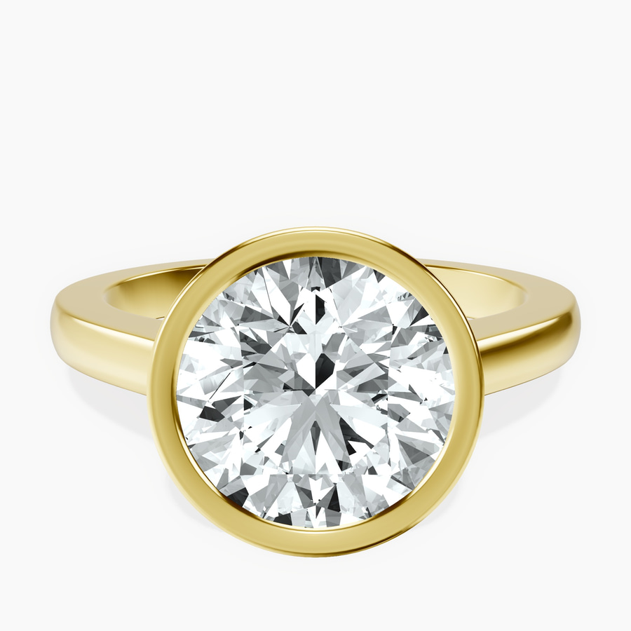 10kt Yellow Gold Bezel Set Solitaire Lab Diamond Ring front image