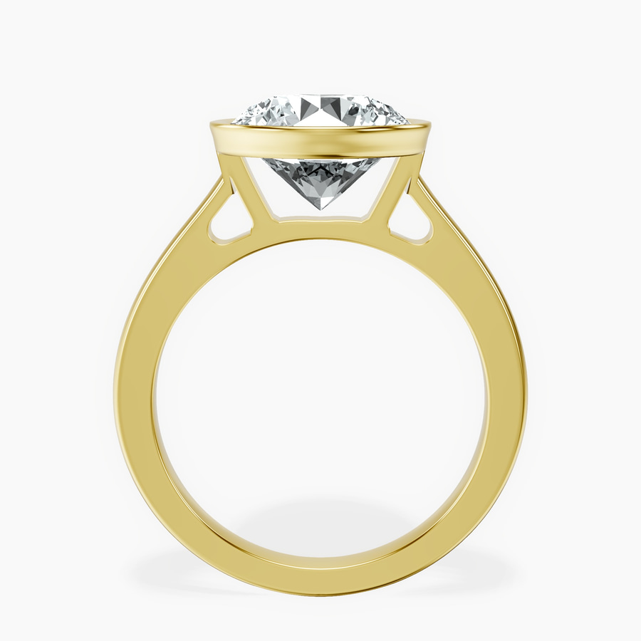 14kt Yellow Gold Bezel Set Solitaire Lab Diamond Ring side right image one
