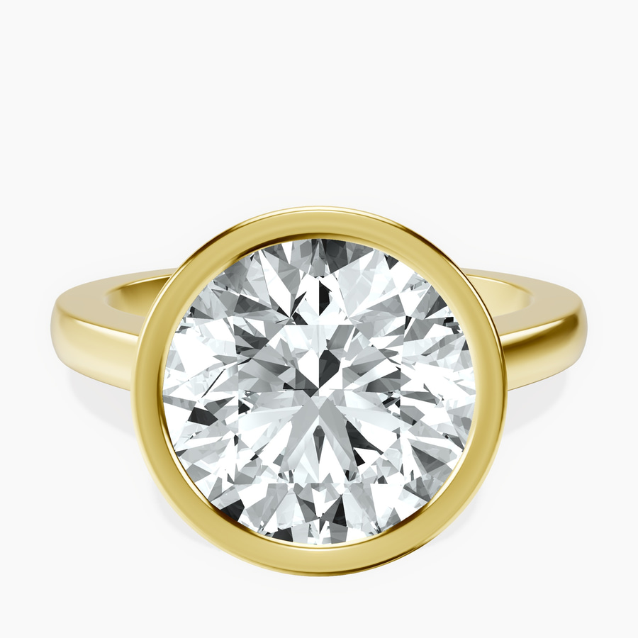 14kt Yellow Gold Bezel Set Solitaire Lab Diamond Ring front image