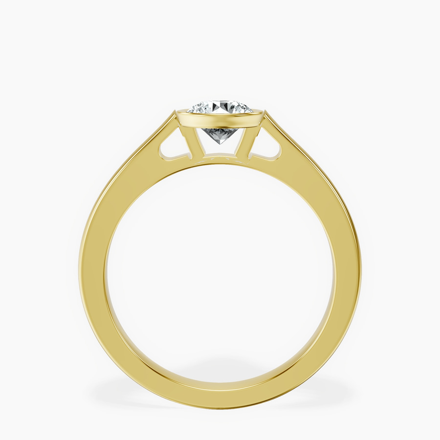 18kt Yellow Gold Bezel Set Solitaire Lab Diamond Ring side right image one