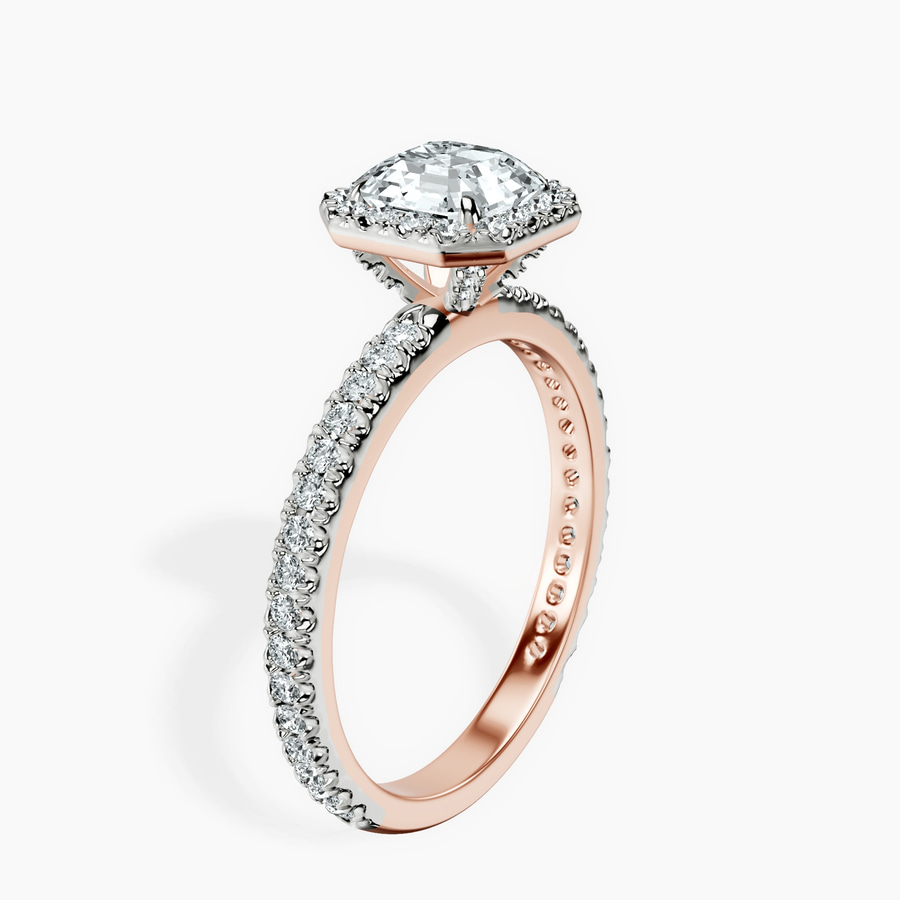 10kt Rose Gold Klarissa Halo Lab Diamond Eternity Ring standing product image one