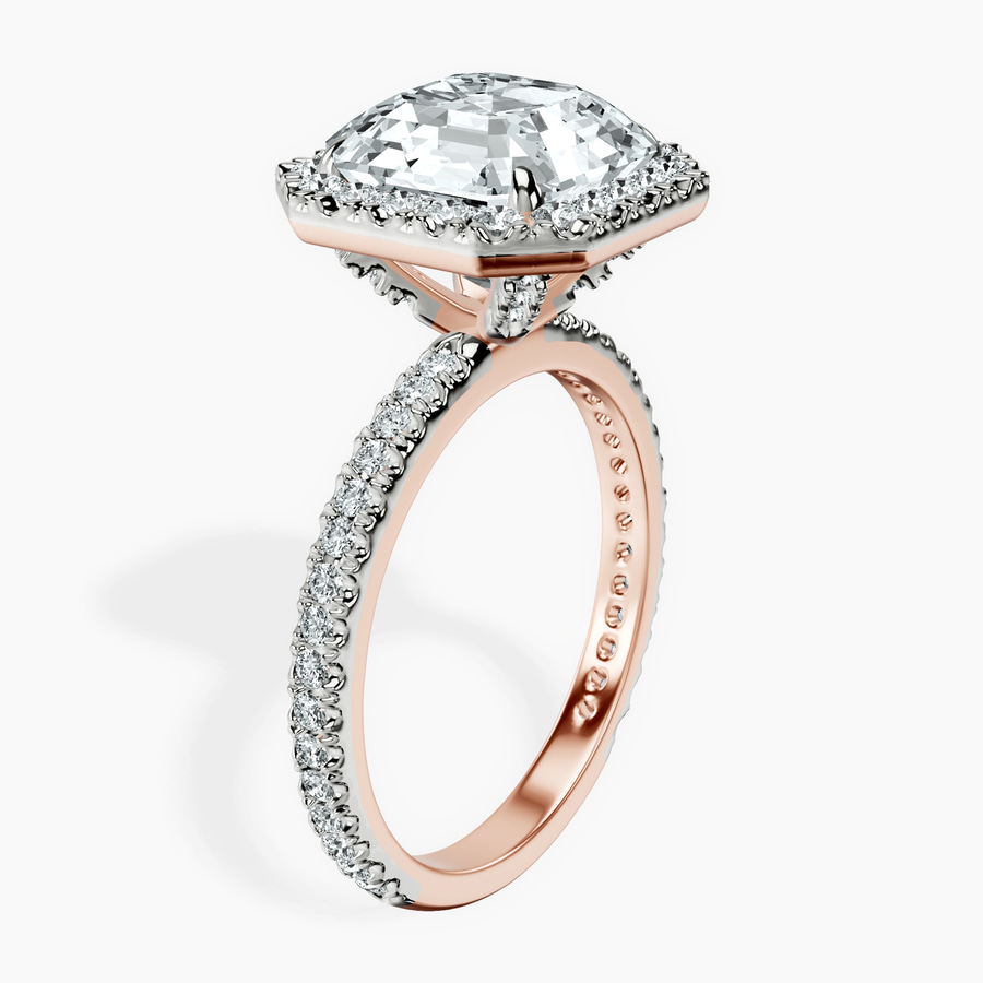 10kt Rose Gold Klarissa Halo Lab Diamond Eternity Ring standing product image one