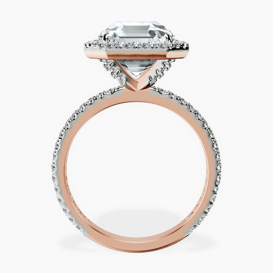 10kt Rose Gold Klarissa Halo Lab Diamond Eternity Ring side right image one