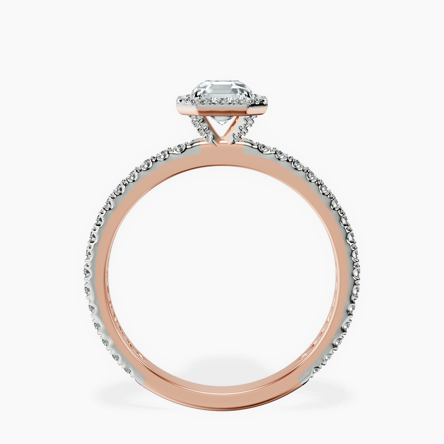 10kt Rose Gold Klarissa Halo Lab Diamond Eternity Ring side right image one