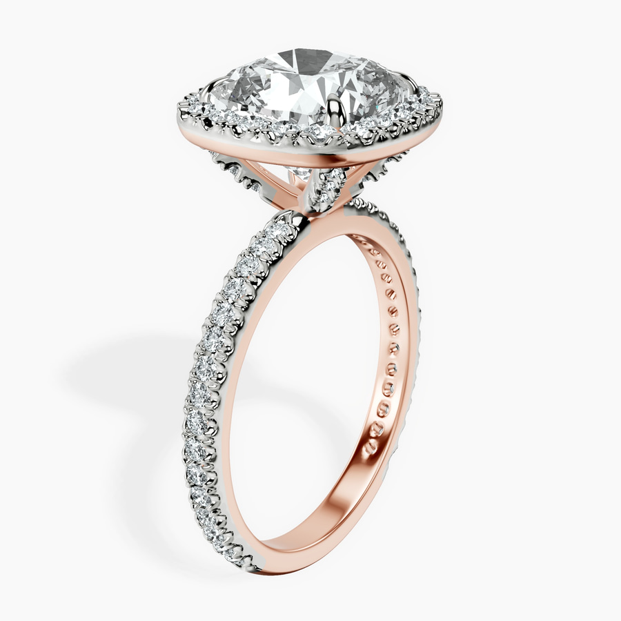 14kt Rose Gold Klarissa Halo Lab Diamond Eternity Ring standing product image one