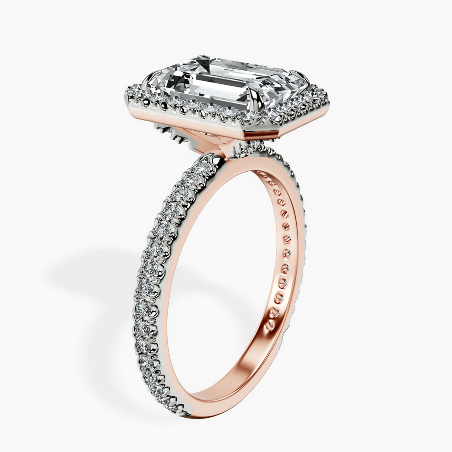 14kt Rose Gold Klarissa Halo Lab Diamond Eternity Ring standing product image one