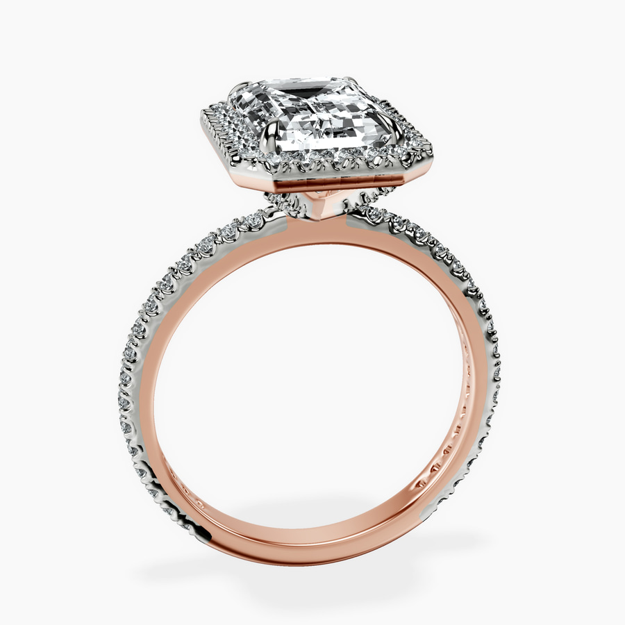 14kt Rose Gold Klarissa Halo Lab Diamond Eternity Ring side right image one