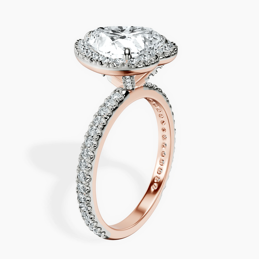 14kt Rose Gold Klarissa Halo Lab Diamond Eternity Ring standing product image one