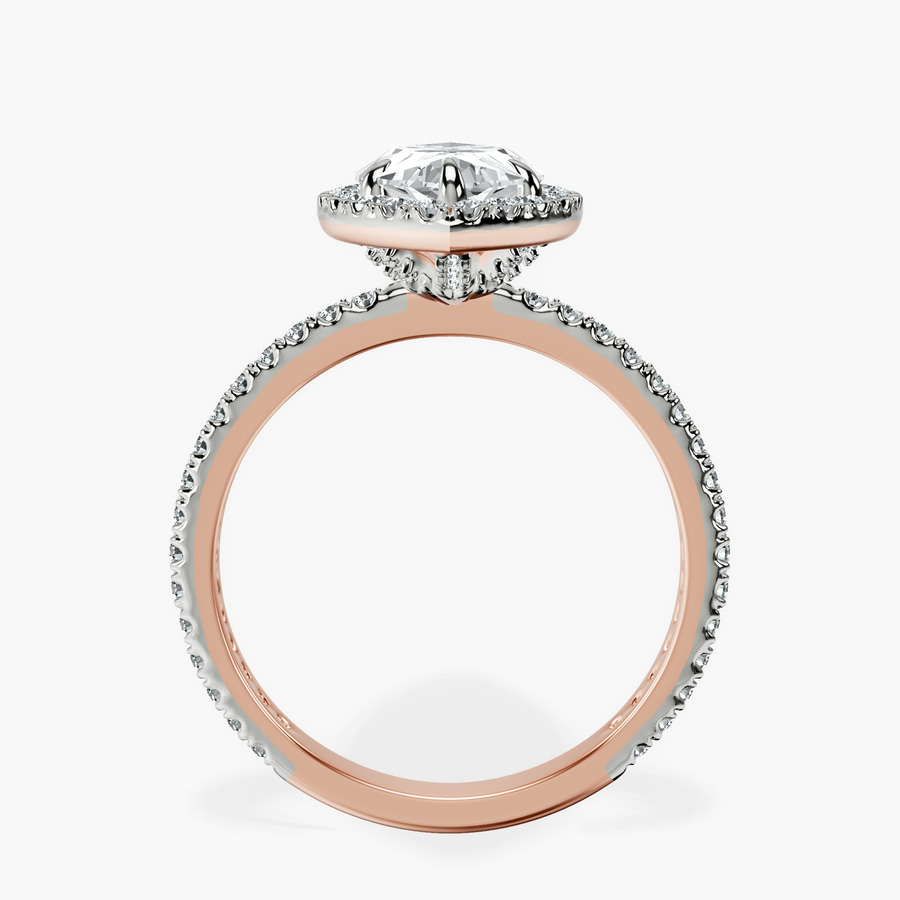 10kt Rose Gold Klarissa Halo Lab Diamond Eternity Ring side right image one