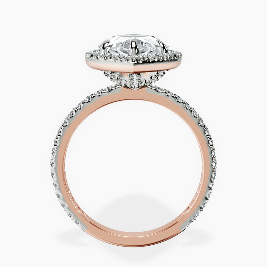 18kt Rose Gold Klarissa Halo Lab Diamond Eternity Ring side right image one