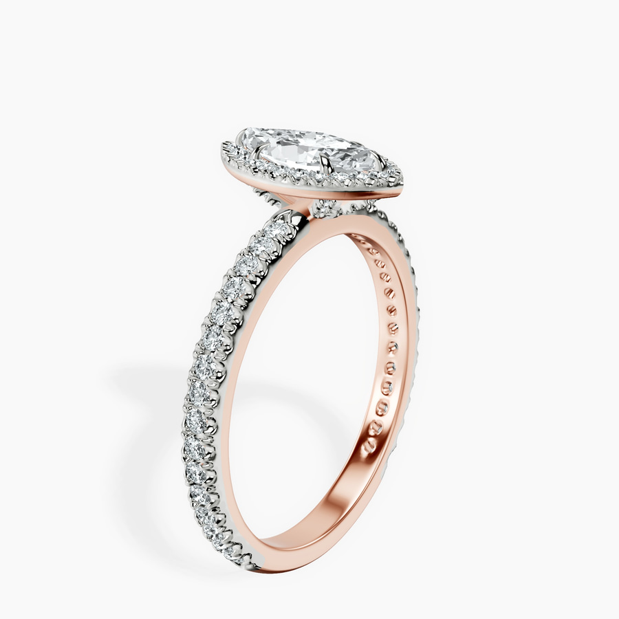 18kt Rose Gold Klarissa Halo Lab Diamond Eternity Ring standing product image one