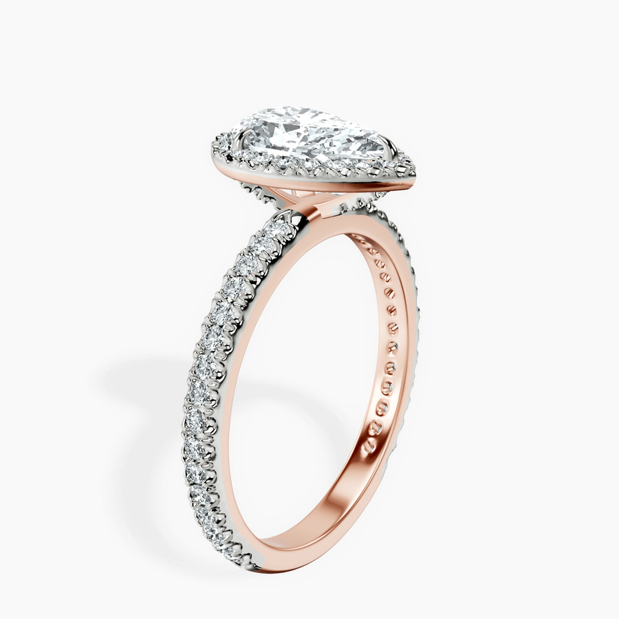 18kt Rose Gold Klarissa Halo Lab Diamond Eternity Ring standing product image one