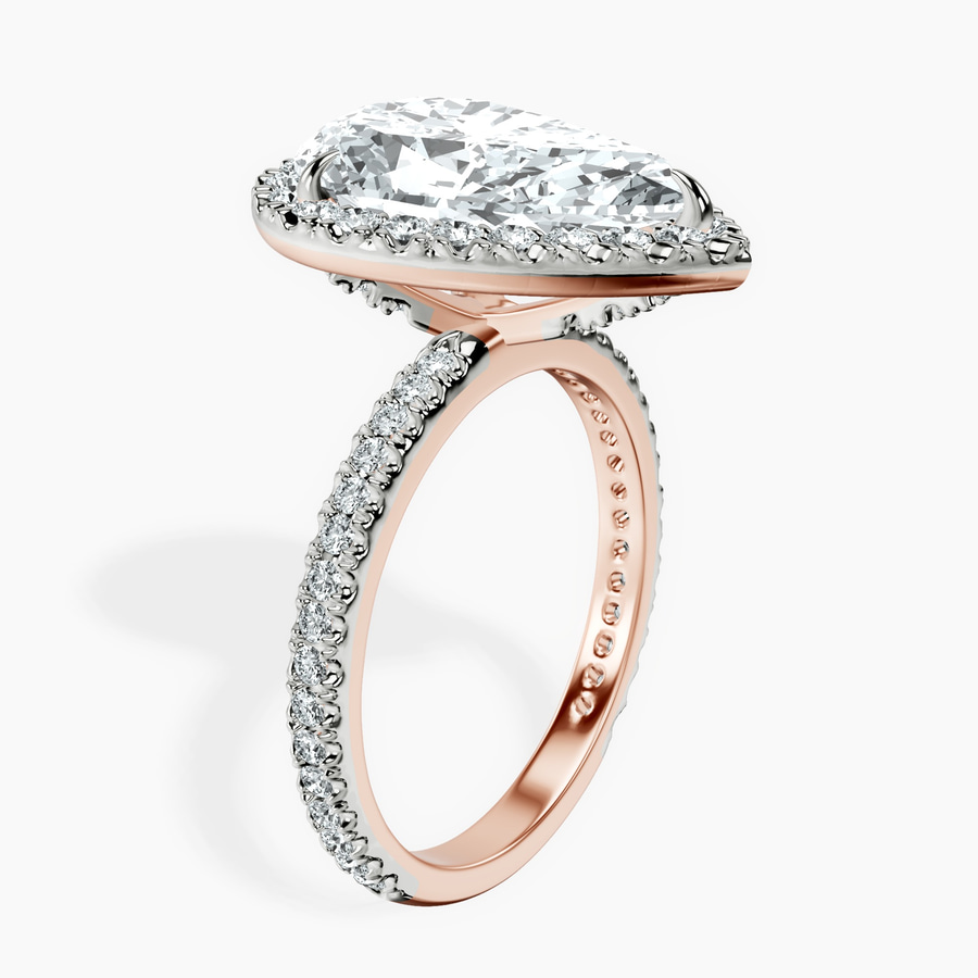 18kt Rose Gold Klarissa Halo Lab Diamond Eternity Ring standing product image one