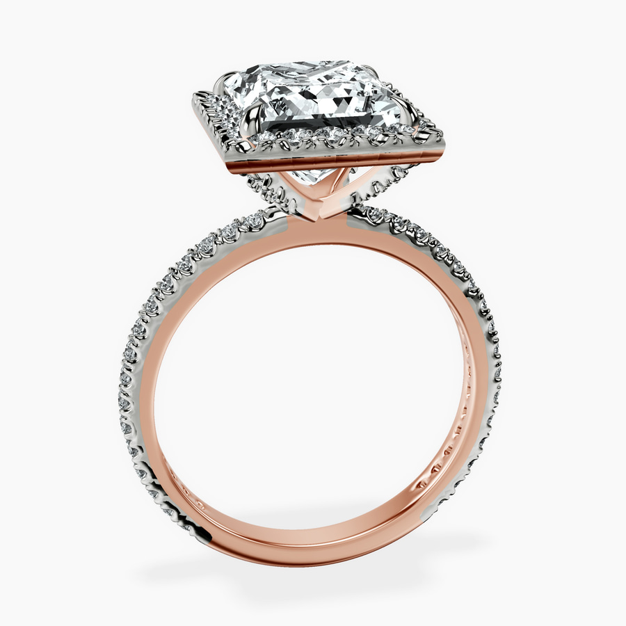 10kt Rose Gold Klarissa Halo Lab Diamond Eternity Ring side right image one
