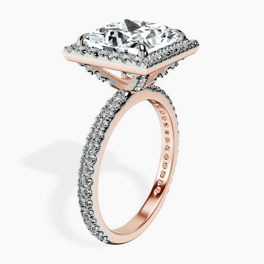 10kt Rose Gold Klarissa Halo Lab Diamond Eternity Ring standing product image one