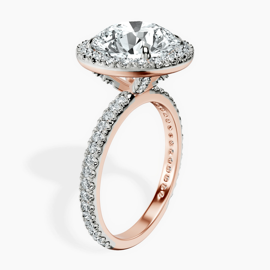 14kt Rose Gold Klarissa Halo Lab Diamond Eternity Ring standing product image one