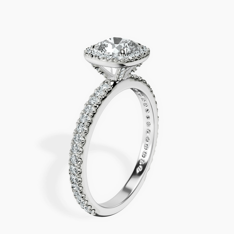 18kt White Gold Klarissa Halo Lab Diamond Eternity Ring standing product image one