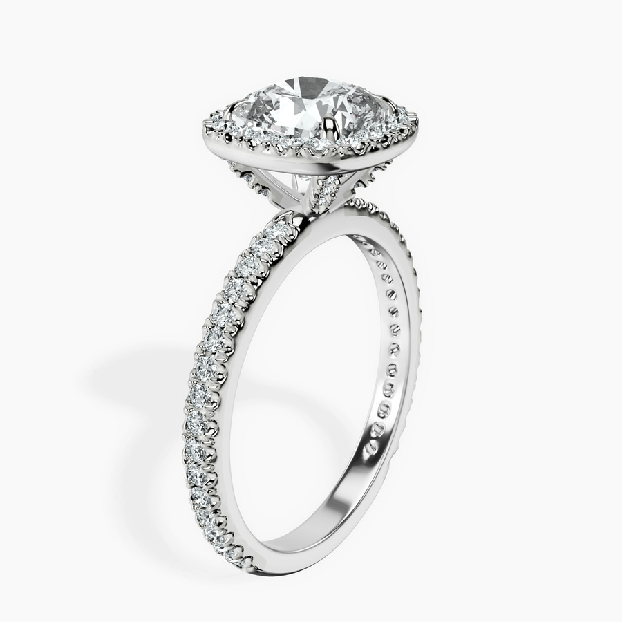 10kt White Gold Klarissa Halo Lab Diamond Eternity Ring standing product image one