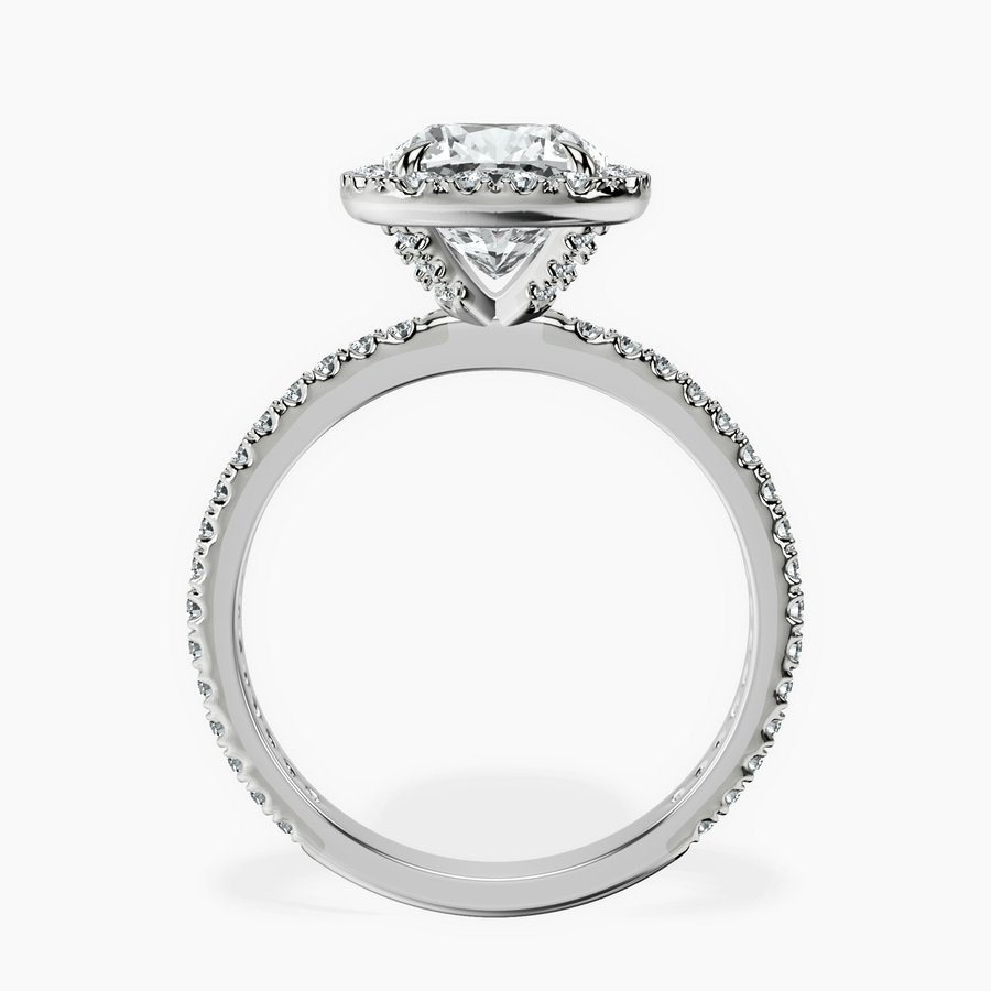 10kt White Gold Klarissa Halo Lab Diamond Eternity Ring side right image one