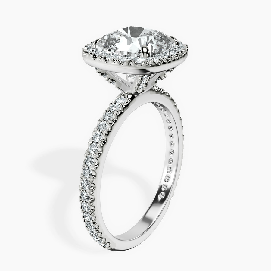 10kt White Gold Klarissa Halo Lab Diamond Eternity Ring standing product image one