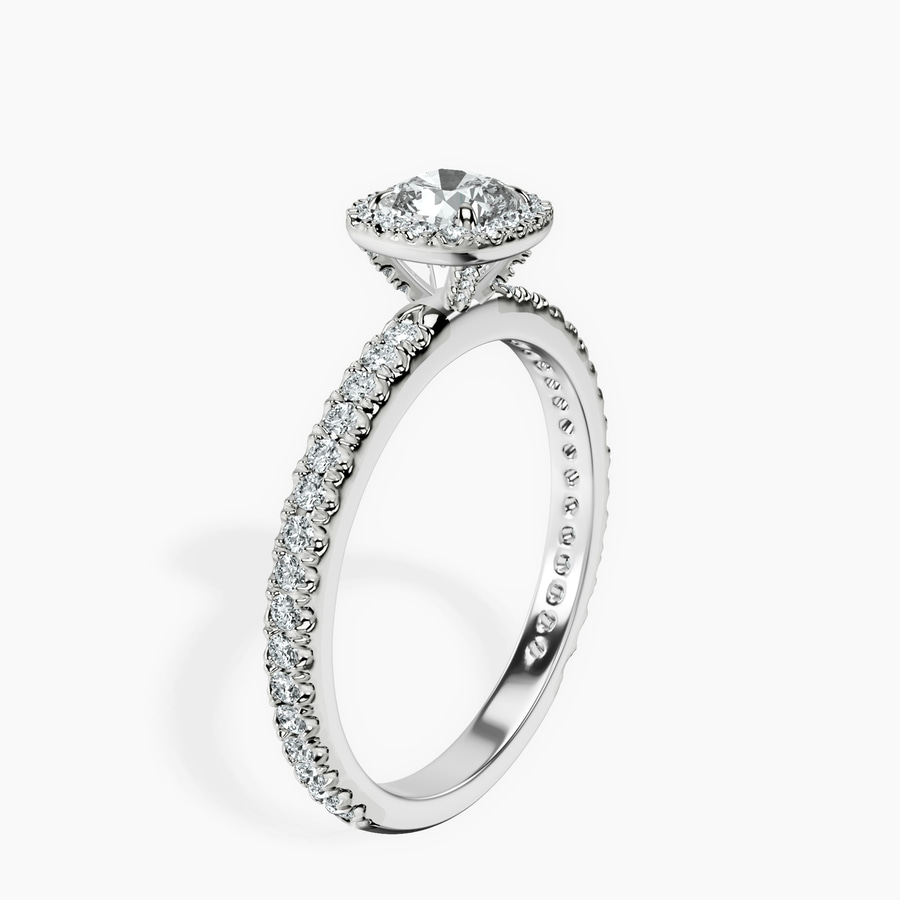 10kt White Gold Klarissa Halo Lab Diamond Eternity Ring standing product image one