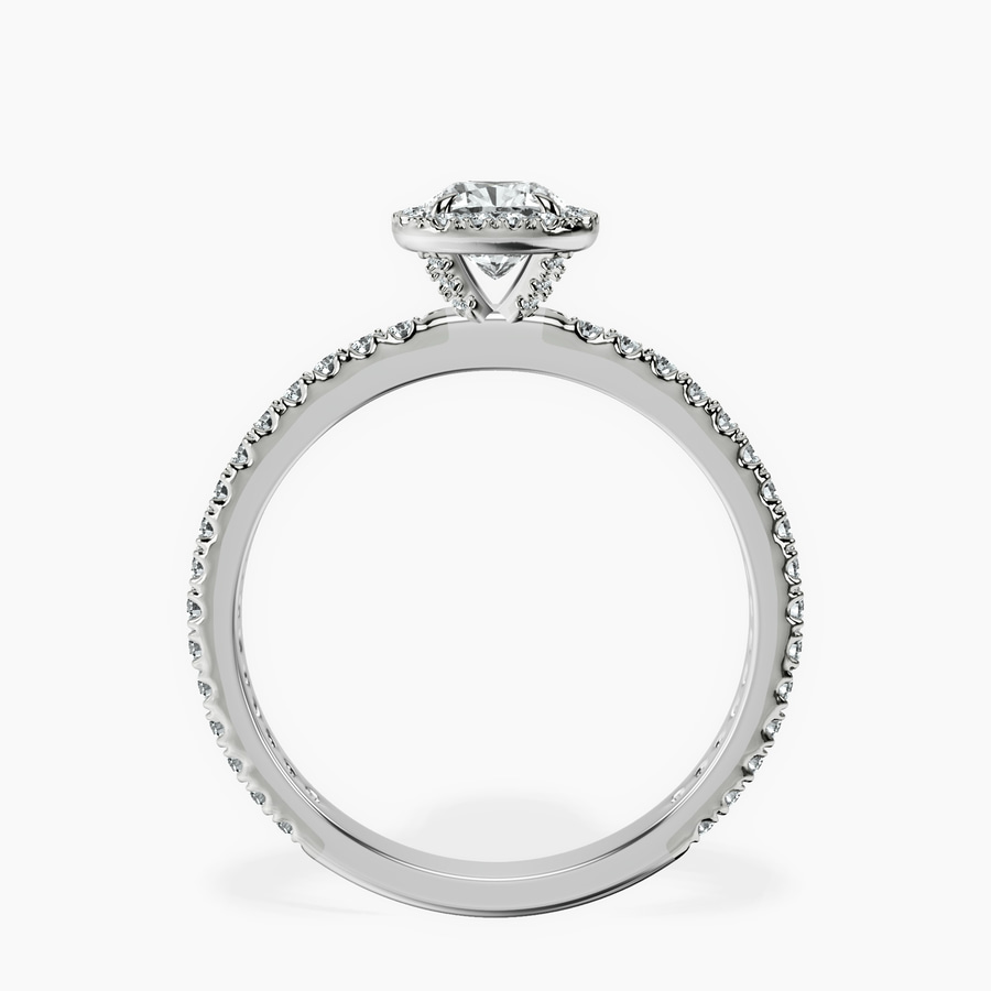 10kt White Gold Klarissa Halo Lab Diamond Eternity Ring side right image one