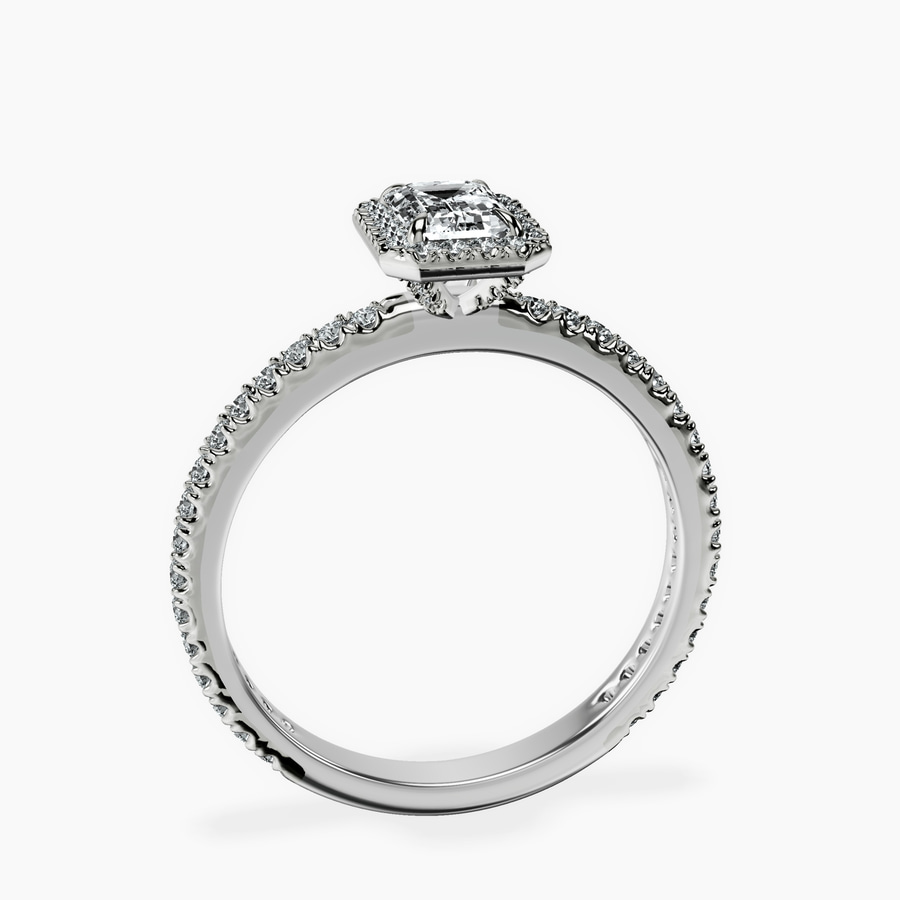 10kt White Gold Klarissa Halo Lab Diamond Eternity Ring side right image one