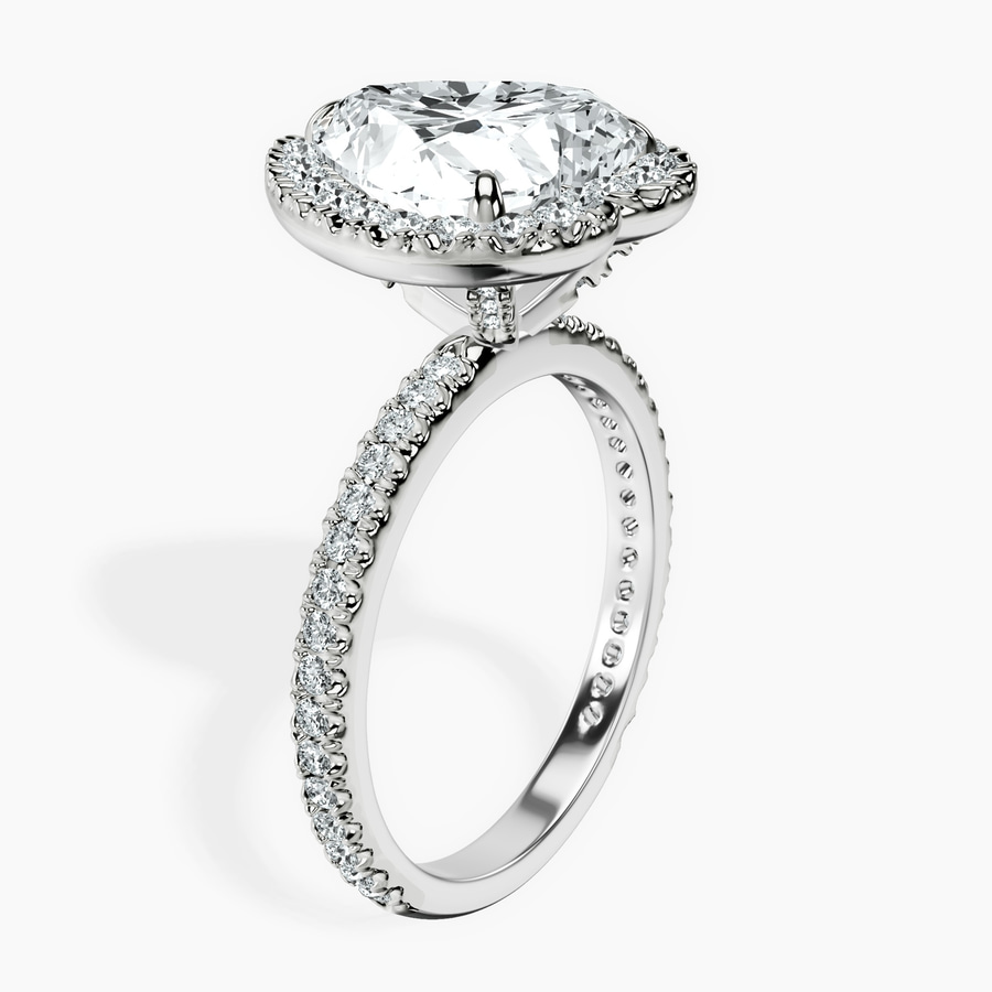 10kt White Gold Klarissa Halo Lab Diamond Eternity Ring standing product image one