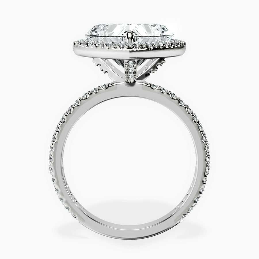 10kt White Gold Klarissa Halo Lab Diamond Eternity Ring side right image one