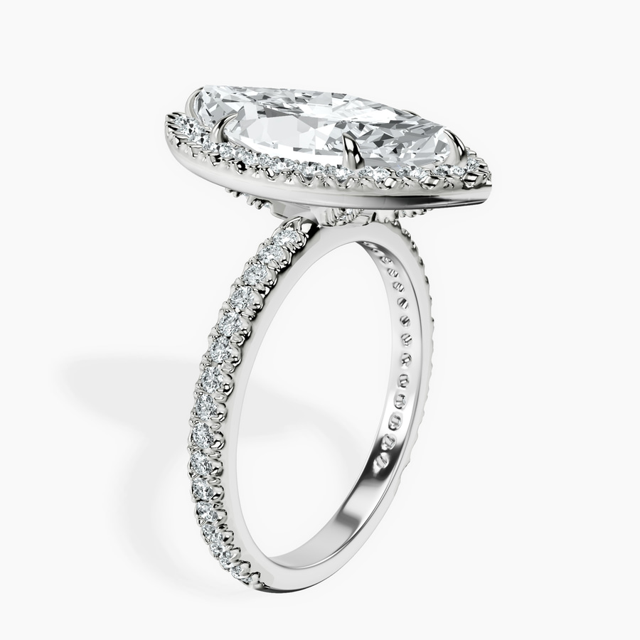 10kt White Gold Klarissa Halo Lab Diamond Eternity Ring standing product image one