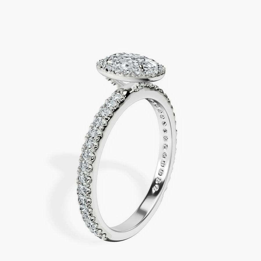 10kt White Gold Klarissa Halo Lab Diamond Eternity Ring standing product image one