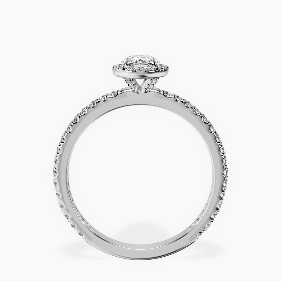 10kt White Gold Klarissa Halo Lab Diamond Eternity Ring side right image one