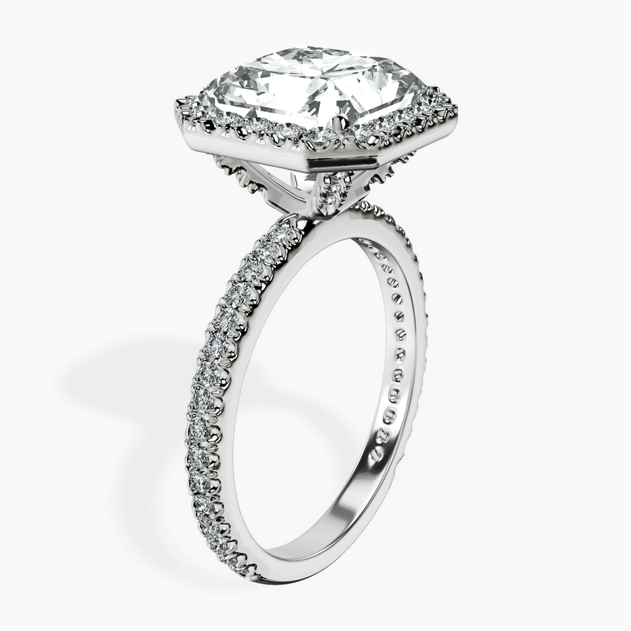18kt White Gold Klarissa Halo Lab Diamond Eternity Ring standing product image one