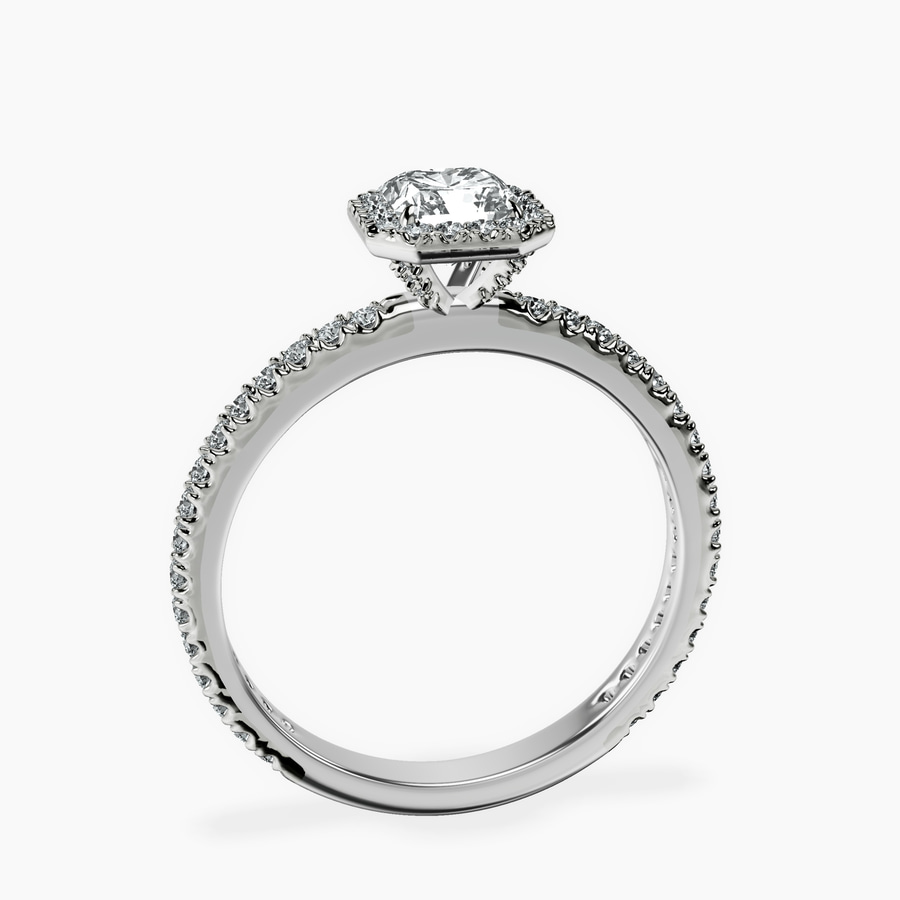 10kt White Gold Klarissa Halo Lab Diamond Eternity Ring side right image one