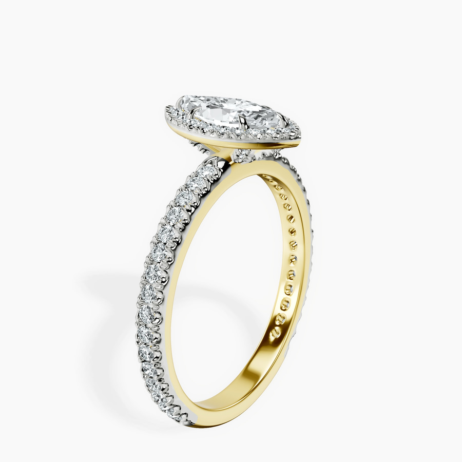 14kt Yellow Gold Klarissa Halo Lab Diamond Eternity Ring standing product image one