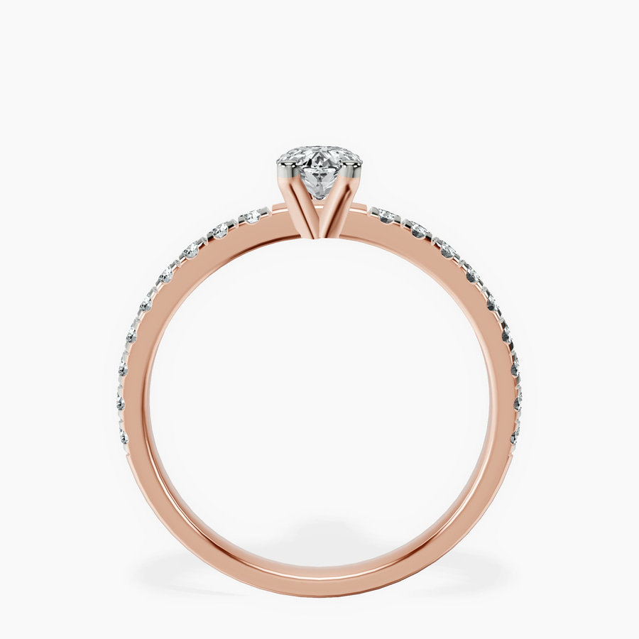 18kt Rose Gold Venetia Half Eternity Lab Diamond Ring side right image one