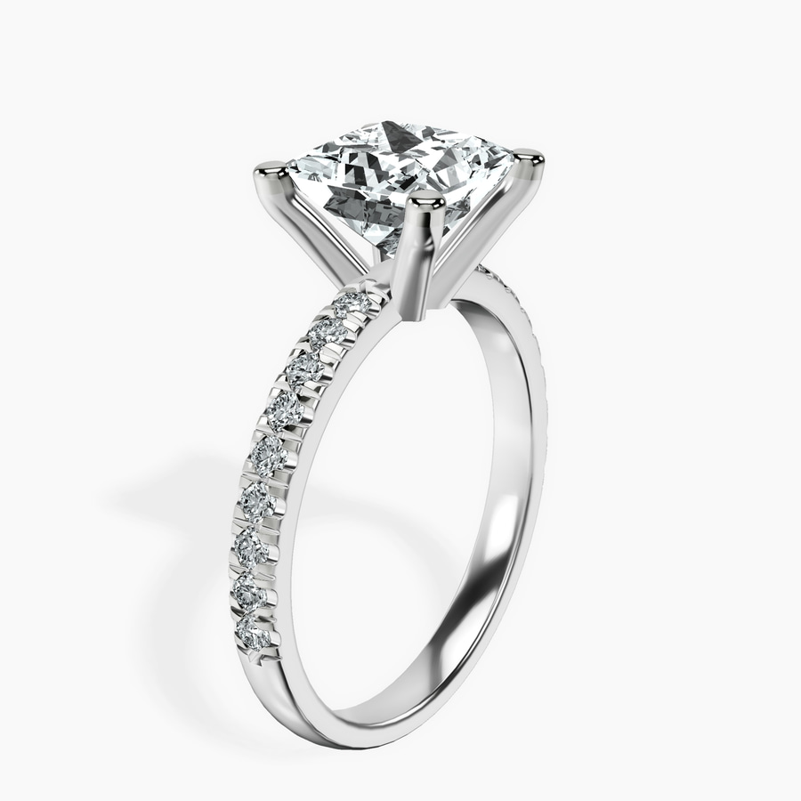 18kt White Gold Venetia Half Eternity Lab Diamond Ring standing product image one