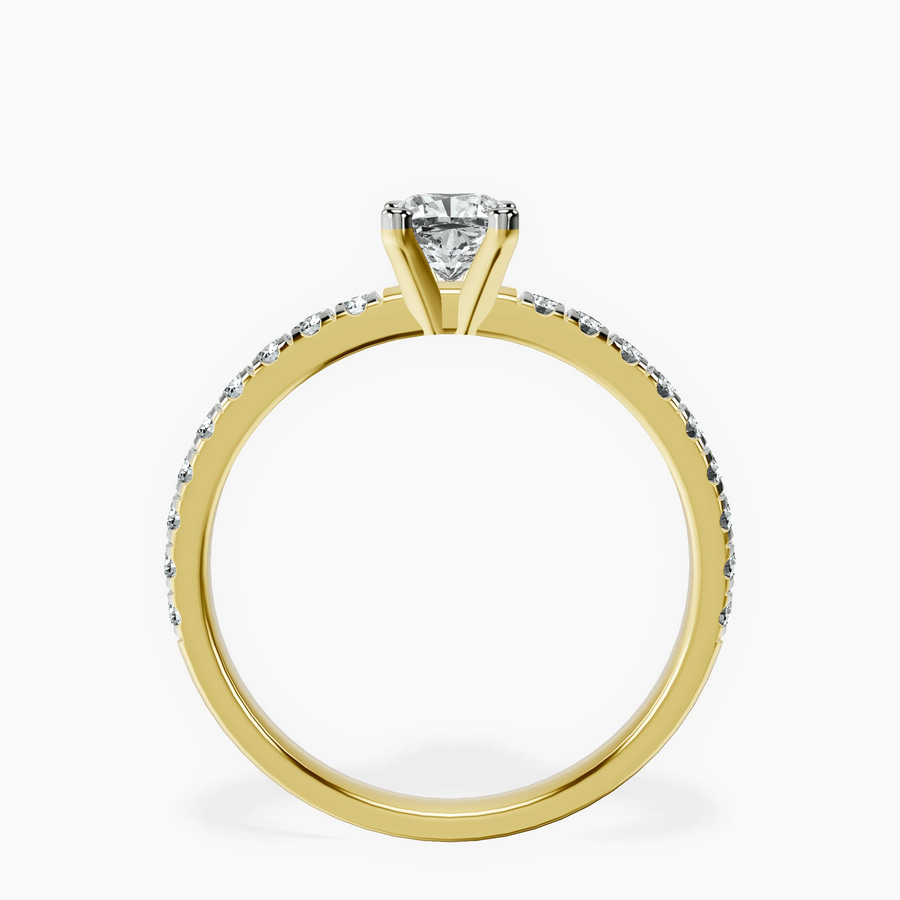 18kt Yellow Gold Venetia Half Eternity Lab Diamond Ring side right image one