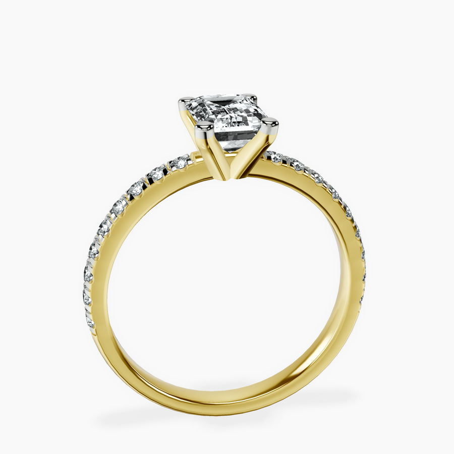 18kt Yellow Gold Venetia Half Eternity Lab Diamond Ring side right image one
