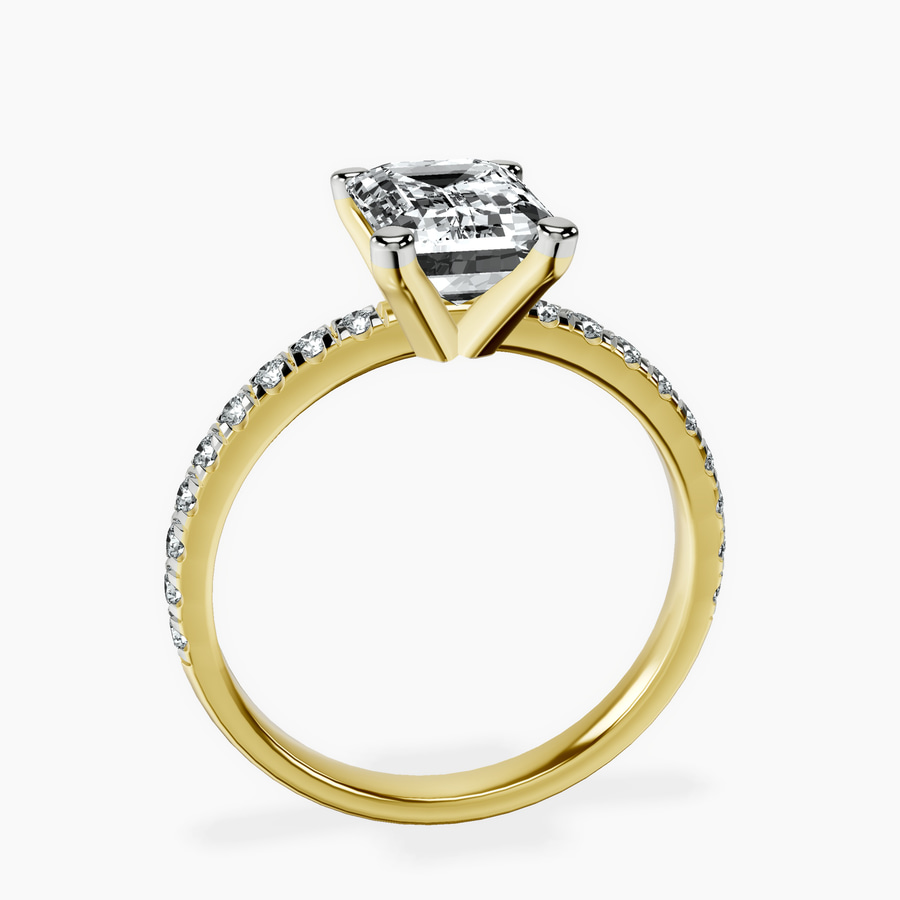 18kt Yellow Gold Venetia Half Eternity Lab Diamond Ring side right image one