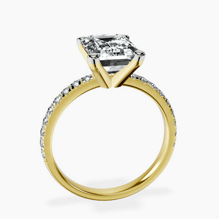 10kt Yellow Gold Venetia Half Eternity Lab Diamond Ring side right image one