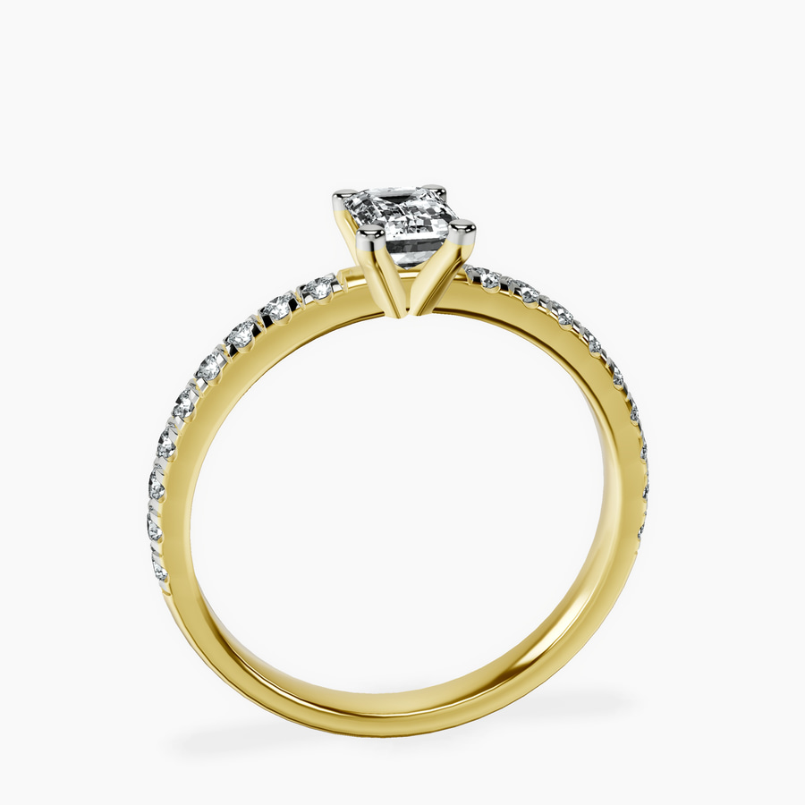 18kt Yellow Gold Venetia Half Eternity Lab Diamond Ring side right image one