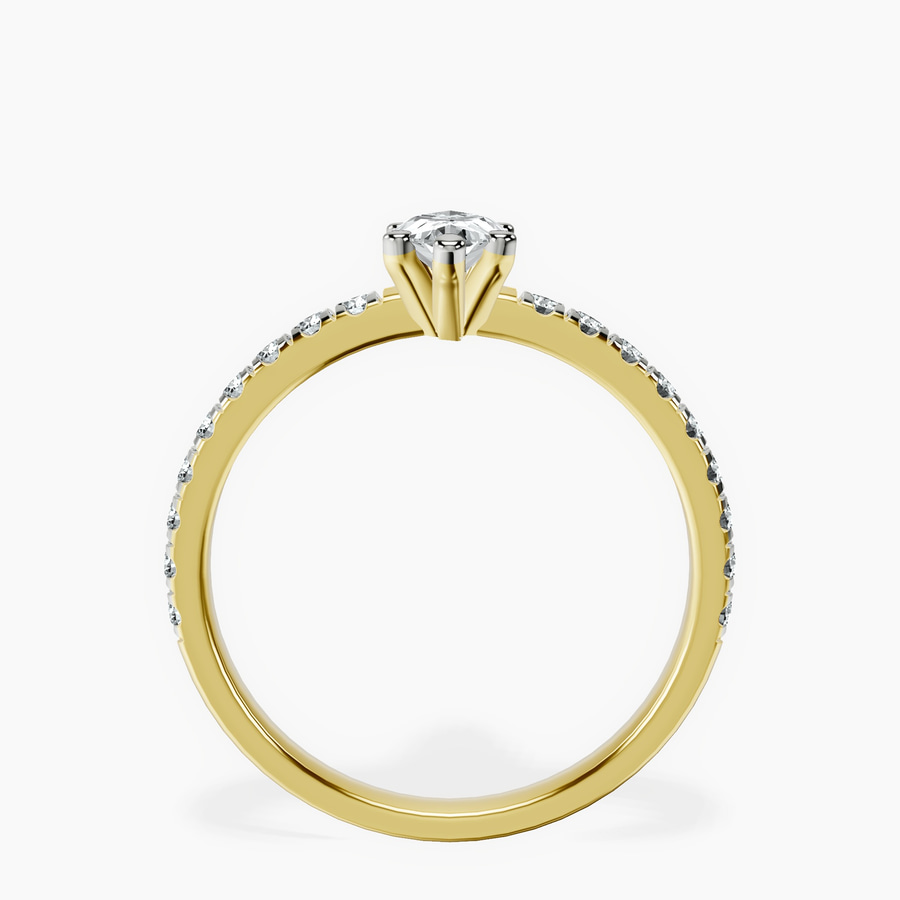 14kt Yellow Gold Venetia Half Eternity Lab Diamond Ring side right image one