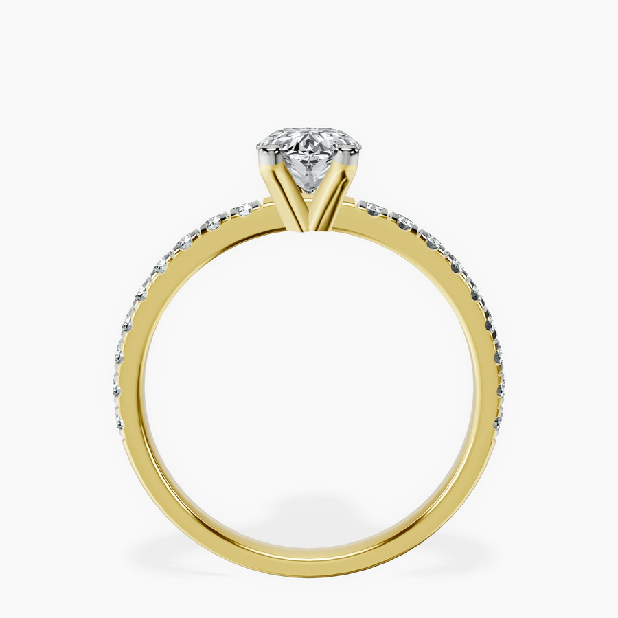 18kt Yellow Gold Venetia Half Eternity Lab Diamond Ring side right image one