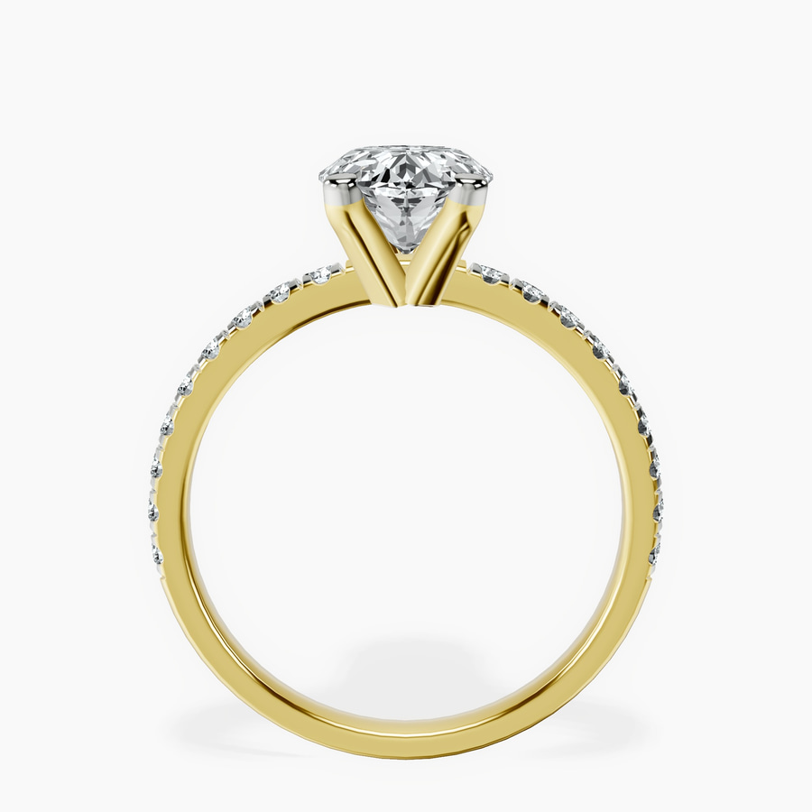 18kt Yellow Gold Venetia Half Eternity Lab Diamond Ring side right image one