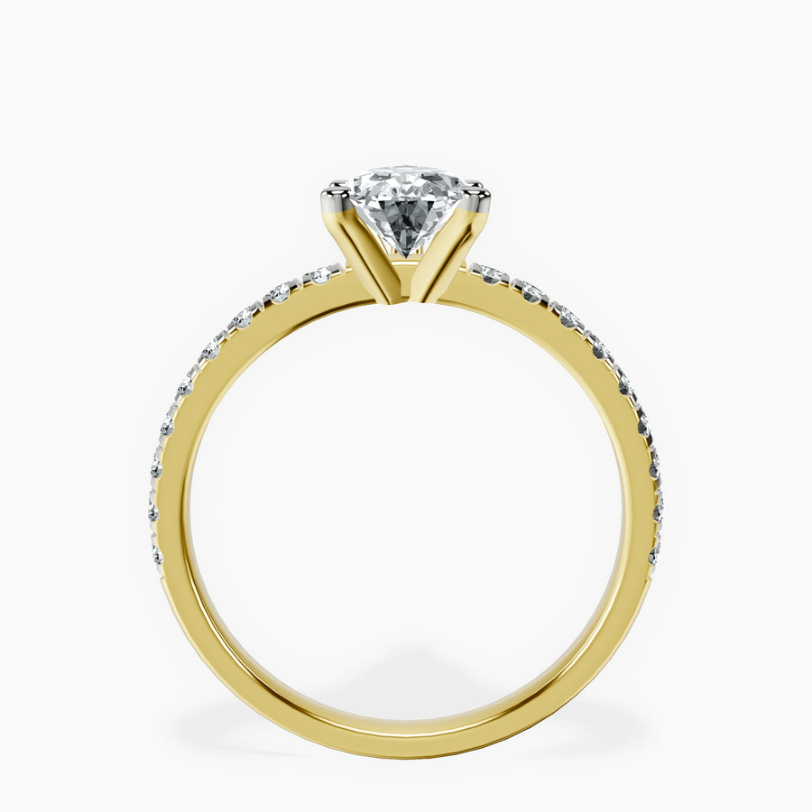 18kt Yellow Gold Venetia Half Eternity Lab Diamond Ring side right image one