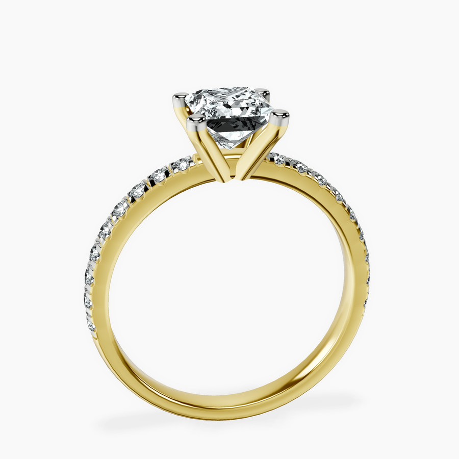 18kt Yellow Gold Venetia Half Eternity Lab Diamond Ring side right image one