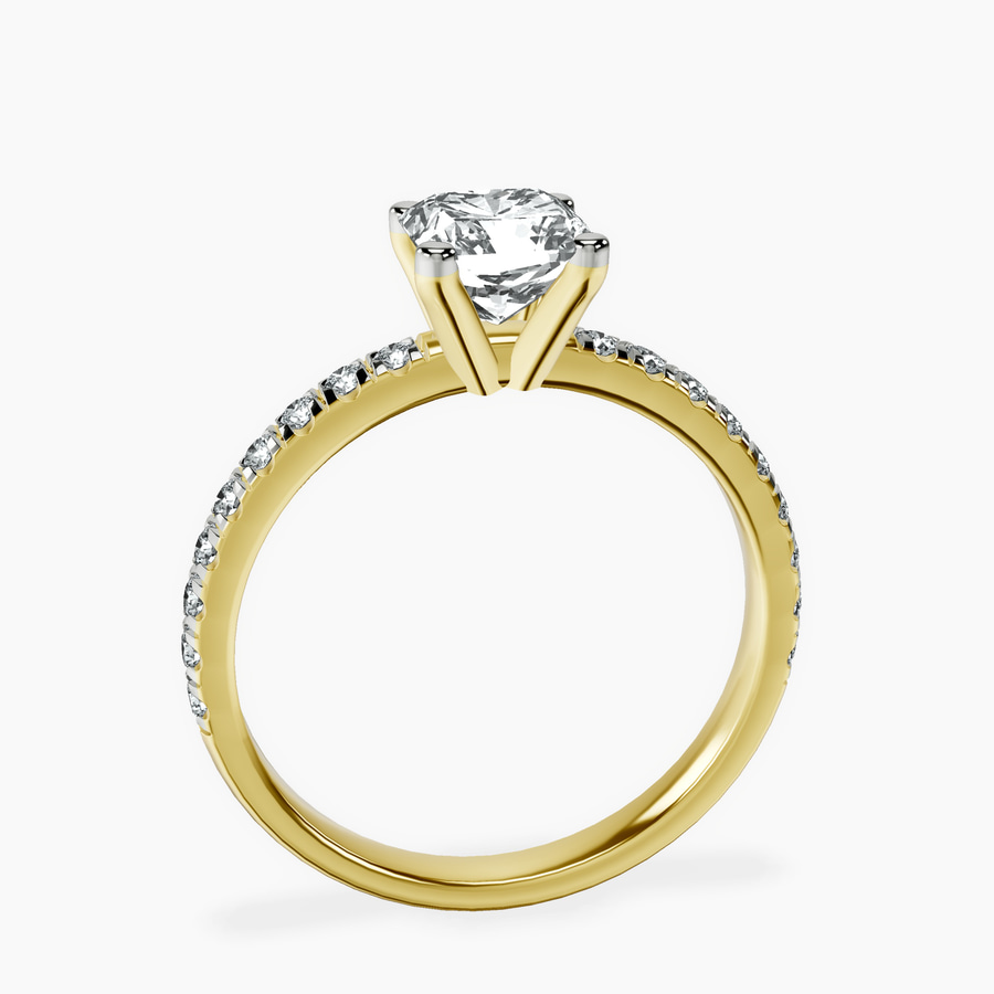 18kt Yellow Gold Venetia Half Eternity Lab Diamond Ring side right image one